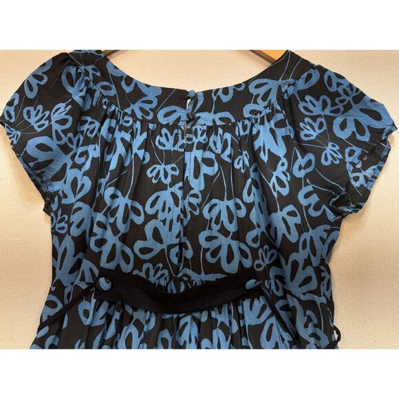 Twenty One Fit & Flare Dress Womens Size M Blue Floral Short Sleeves Boho Casual - Picture 10 of 12